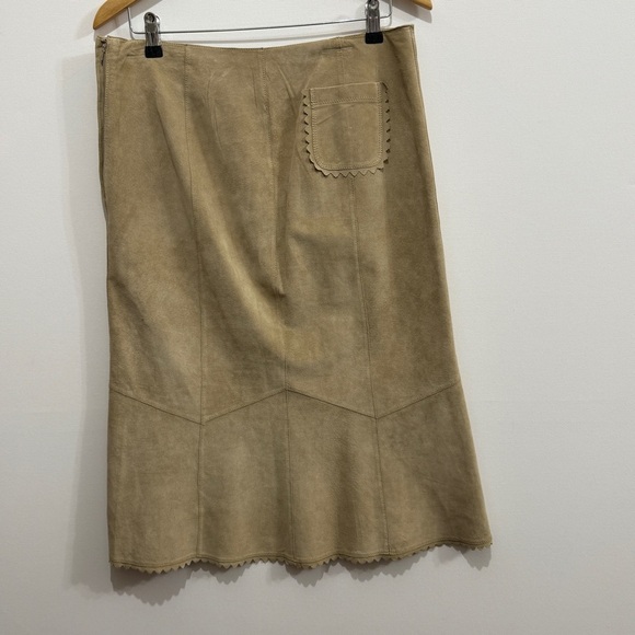 Karen Kane Fit & Flare Suede Leather Midi Skirt Size 8 - Picture 4 of 10